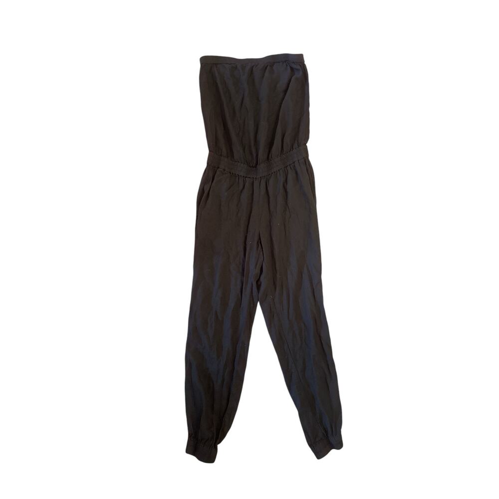 Women S Aritzia Sunday Best Tabata Black Strapless Jumpsuit Rayon Jogger